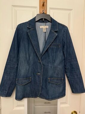 Route 66 Women's Dark Blue Denim Blazer Jacket